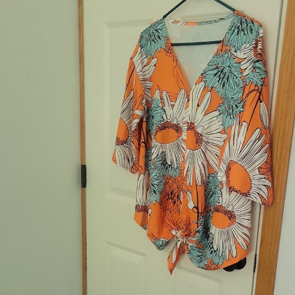 Floral Orange Women's Top
